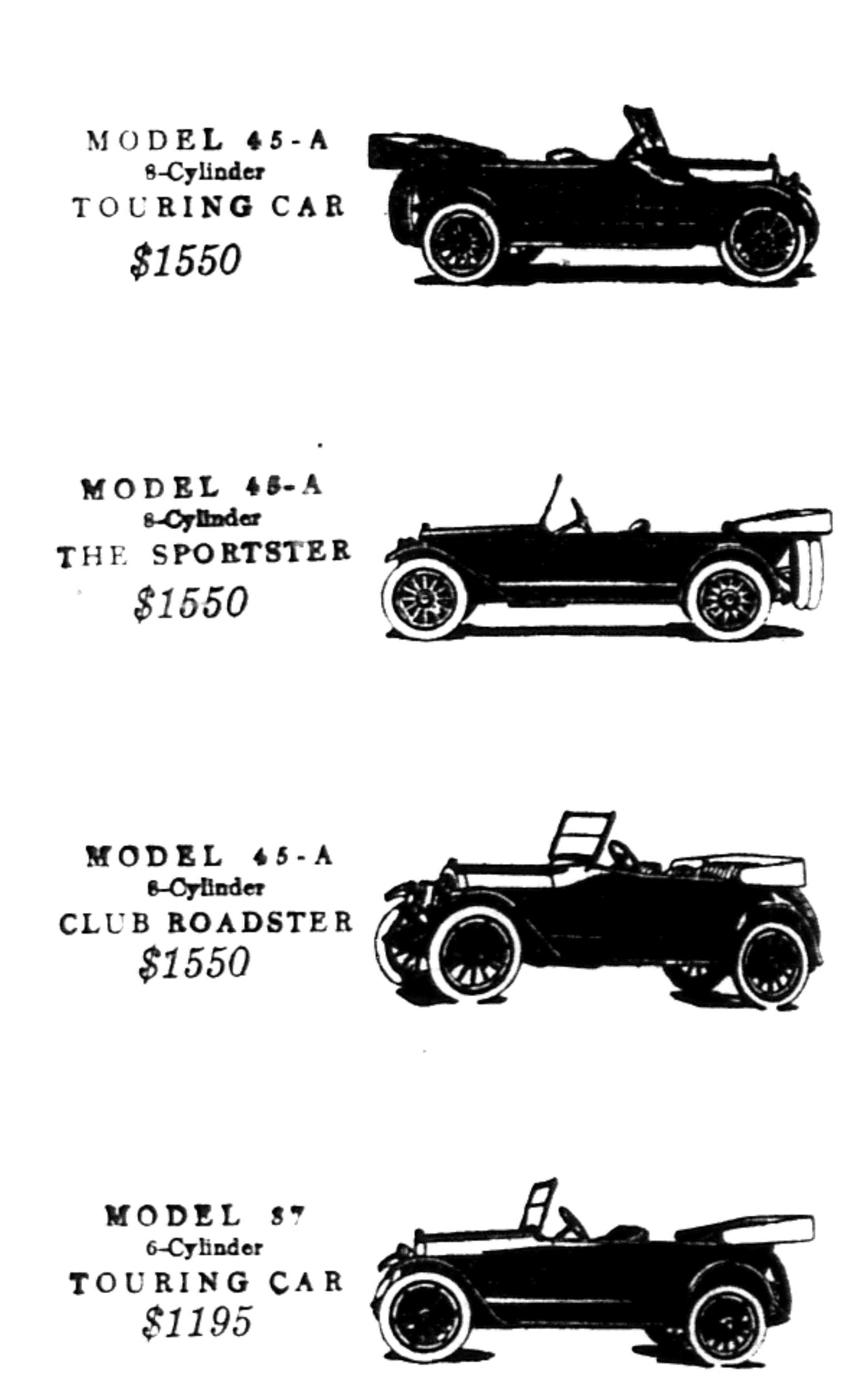 1918 Oldsmobile Touring Cars