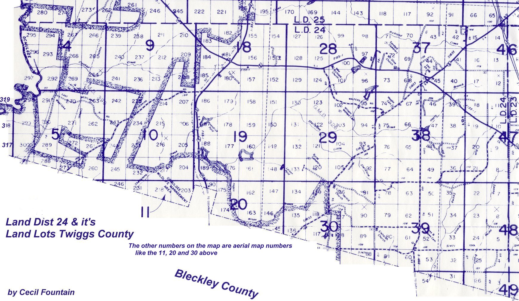 Twiggs County Land Lot Map
